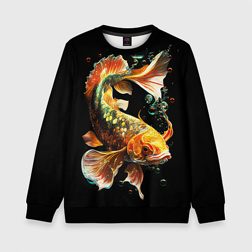 Детский свитшот Золотая рыбка моей мечты / 3D-Черный – фото 1