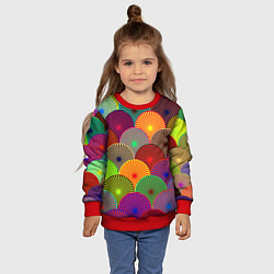 Свитшот детский Multicolored circles, цвет: 3D-красный — фото 2