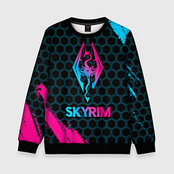 Свитшот детский Skyrim - neon gradient, цвет: 3D-черный