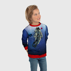 Свитшот детский Космонавт на велике, цвет: 3D-красный — фото 2