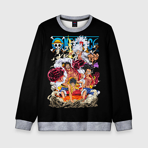Детский свитшот One Piece all / 3D-Меланж – фото 1