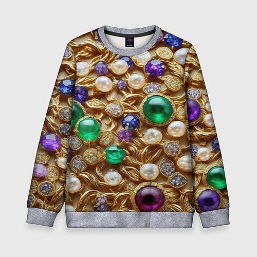 Детский свитшот Россыпь драгоценностей / 3D-Меланж – фото 1