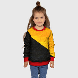 Свитшот детский Желто-черные масляные краски, цвет: 3D-красный — фото 2