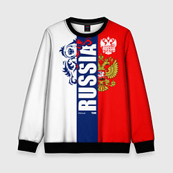 Свитшот детский Russia national team: white blue red, цвет: 3D-черный