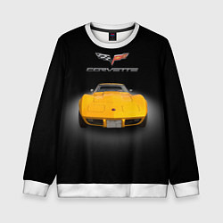 Свитшот детский Американский маслкар Chevrolet Corvette Stingray, цвет: 3D-белый