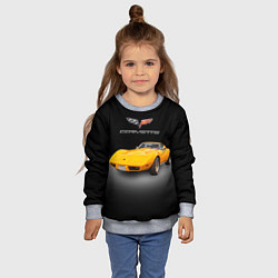 Свитшот детский Американский спорткар Chevrolet Corvette Stingray, цвет: 3D-меланж — фото 2