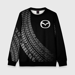 Свитшот детский Mazda tire tracks, цвет: 3D-черный