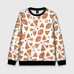 Детский свитшот Кусочки пиццы - паттерн на белом