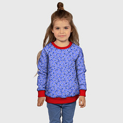 Свитшот детский Незабудки цветочный паттерн на темном фоне, цвет: 3D-красный — фото 2