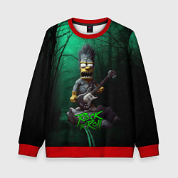 Свитшот детский Simpsons hard rock, цвет: 3D-красный