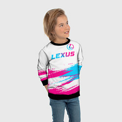 Свитшот детский Lexus neon gradient style: символ сверху, цвет: 3D-черный — фото 2