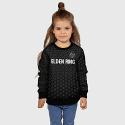 Свитшот детский Elden Ring glitch на темном фоне: символ сверху, цвет: 3D-черный — фото 2
