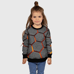 Свитшот детский Металлические плиты и лава, цвет: 3D-черный — фото 2