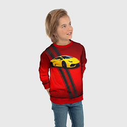 Свитшот детский Итальянский гиперкар Lamborghini Aventador, цвет: 3D-красный — фото 2