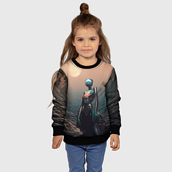 Свитшот детский Незнакомка, цвет: 3D-черный — фото 2