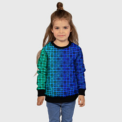 Свитшот детский Сине-зеленый геометрический узор, цвет: 3D-черный — фото 2