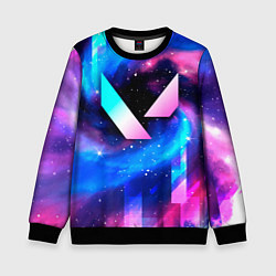 Свитшот детский Valorant неоновый космос, цвет: 3D-черный