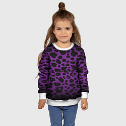 Свитшот детский Фиолетовый леопард, цвет: 3D-белый — фото 2