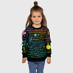 Свитшот детский Символы психоделика - нейронная сеть, цвет: 3D-черный — фото 2