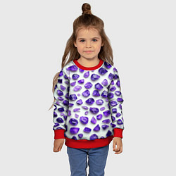 Свитшот детский Россыпь аметистов, цвет: 3D-красный — фото 2