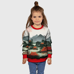 Свитшот детский Китайская деревня, цвет: 3D-красный — фото 2