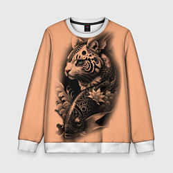 Детский свитшот Экзотический кот и рыба