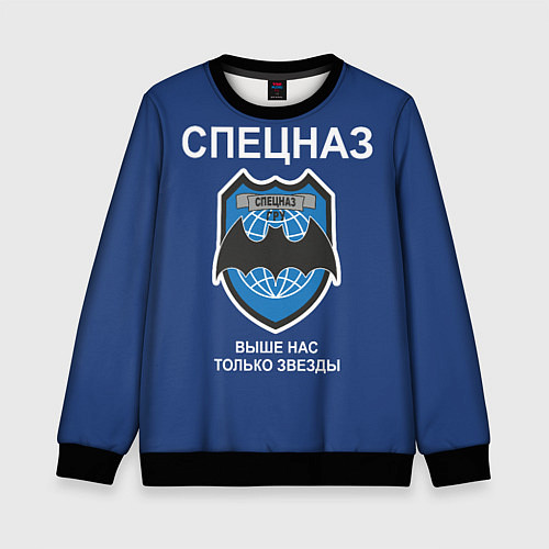 Детский свитшот Спецназ - выше нас только звезды / 3D-Черный – фото 1
