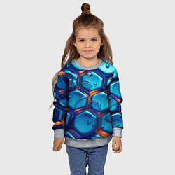 Свитшот детский Водянистые наносоты, цвет: 3D-меланж — фото 2