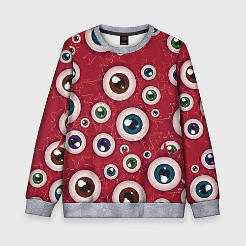 Детский свитшот Множество жутких глаз / 3D-Меланж – фото 1