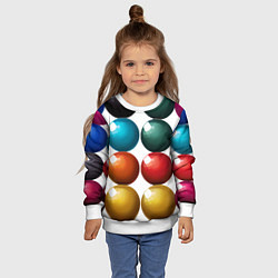 Свитшот детский Шары для бильярда, цвет: 3D-белый — фото 2