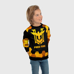 Свитшот детский Free Fire - gold gradient, цвет: 3D-черный — фото 2