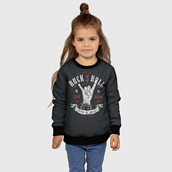 Свитшот детский Rock and roll - жест козы, цвет: 3D-черный — фото 2
