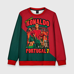 Свитшот детский Криштиану Роналду сборная Португалии 7, цвет: 3D-красный