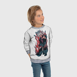 Свитшот детский Габимару в огне, цвет: 3D-меланж — фото 2