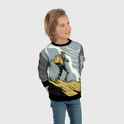 Свитшот детский Дурак на горе ловит молнию, цвет: 3D-черный — фото 2