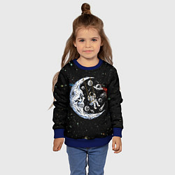Свитшот детский Космические качели - череп, цвет: 3D-синий — фото 2