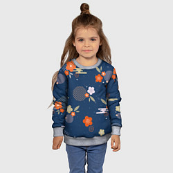 Свитшот детский Орнамент японского кимоно, цвет: 3D-меланж — фото 2