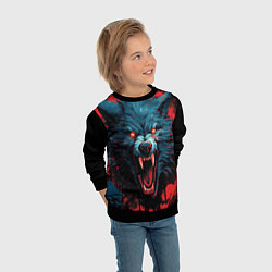 Свитшот детский Wolf black red, цвет: 3D-черный — фото 2