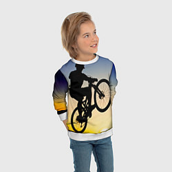 Свитшот детский Прыжок велосипедиста, цвет: 3D-белый — фото 2