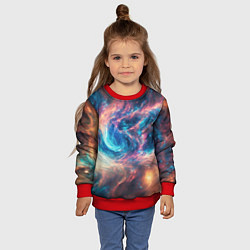 Свитшот детский Космические узоры необычные, цвет: 3D-красный — фото 2