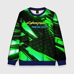 Свитшот детский Cyberpunk 2077 phantom liberty neon green, цвет: 3D-синий