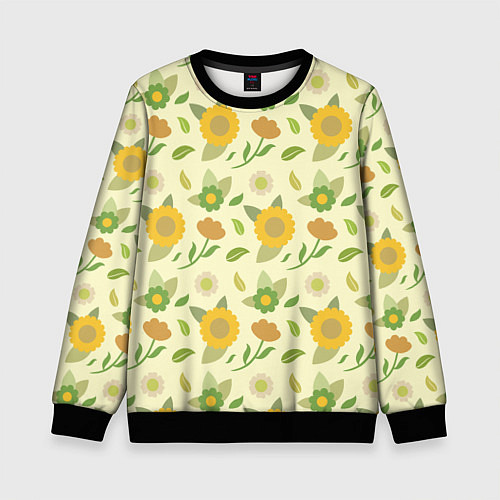 Детский свитшот Цветы лета / 3D-Черный – фото 1