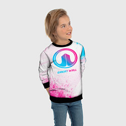 Свитшот детский Great Wall neon gradient style, цвет: 3D-черный — фото 2