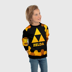Свитшот детский Zelda - gold gradient, цвет: 3D-черный — фото 2