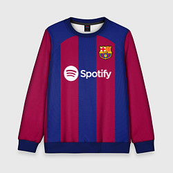 Свитшот детский ФК Барселона форма 2324 домашняя, цвет: 3D-синий