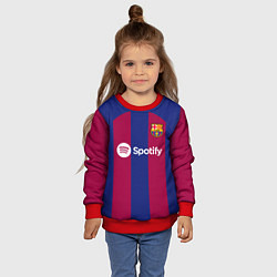 Свитшот детский ФК Барселона форма 2324 домашняя, цвет: 3D-красный — фото 2