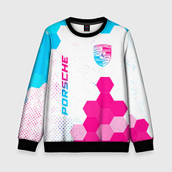 Детский свитшот Porsche neon gradient style: надпись, символ