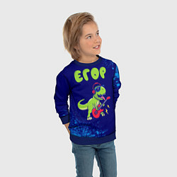 Свитшот детский Егор рокозавр, цвет: 3D-синий — фото 2