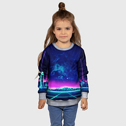 Свитшот детский Неоновая проекция космоса, цвет: 3D-меланж — фото 2