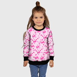 Свитшот детский Барби, сердечки и цветочки, цвет: 3D-черный — фото 2